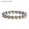 Two Tone 8MM 304 Stainless Steel Diamond Cut Rondelle Beads Stretch Bracelets WG8EF3C-02-1