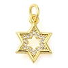 Star Rack Plating Brass Micro Pave Cubic Zirconia Pendants KK-S396-26-1