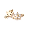 Brass Pave Cubic Zirconia Connector Charms ZIRC-L105-01G-01-2