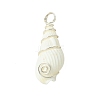 Natural Trumpet Shell Pendants PALLOY-JF02794-02-3