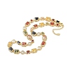 Brass Colorful Cubic Zirconia Cup Chain Oval & Rectangle Necklaces for Women NJEW-M079-05G-4