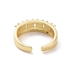 Clear Cubic Zirconia Rectangle Open Cuff Ring RJEW-H127-01G-3
