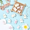 4Pcs 4 Styles Flocky Opaque Resin Pendants FIND-YW0010-31-4