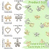 16Pcs 8 Styles Rack Plating Brass Micro Pave Cubic Zirconia Charms ZIRC-YW0001-30-2