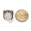 Natural Rose Quartz Adjustable Rings X-RJEW-I108-02AS-03-5