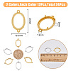SUPERFINDINGS 24Pcs 2 Colors Brass Open Back Cabochon Connector Settings KK-FH0005-95-2