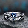 Alloy Micro Pave Cubic Zirconia Finger Rings for Women FS-WG2E042-16-1