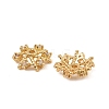 Brass Micro Pave Clear Cubic Zirconia Bead Caps KK-K374-24G-2