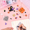 3 Bags Rectangle Plastic Organizer Storage Boxes with 30Pcs Mini Square Nail Art Small Items Cases and 168Pcs Label Printer Paper CON-DR0001-08-3