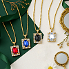 4 Colors Rectangle Rhinestone Jewerly Set SJEW-HY0001-12-3