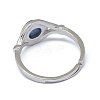 Adjustable Natural Gemstone Finger Rings RJEW-L089-02P-4