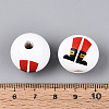 Christmas Spray Painted Schima Wood Beads WOOD-T032-38C-4