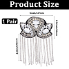 Flower Iron Chain Tassel with Rhinestone Epaulettes AJEW-WH20006-326B-P-2
