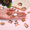 Fashewelry 30Pcs 15 Style Transparent Resin & Walnut Wood Pendants RESI-FW0001-04-16