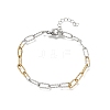 4MM Two Tone 304 Stainless Steel Textured Paperclip Chain Bracelets for Man and Women SA-CBAB767-08GP-4