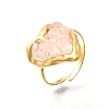 Natural Rose Quartz Chip Finger Rings for Women RJEW-R012-07G-2