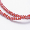 Electroplate Opaque Glass Beads Strands X-EGLA-J144-PL-B02-3