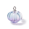 Transparent Spray Paint Glass Pendants PALLOY-JF03496-02-4