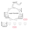 Heart 304 Stainless Steel Cabochon Setting Bracelets BJEW-AB00011-3