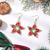 Electroplate Glass Beads Star Dangle Earrings EJEW-TA00667-1