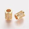 Brass Micro Pave Cubic Zirconia Beads ZIRC-K063-05G-1