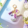 Alloy Resin Heart Keychains KEYC-TADJ0002-01G-J-4