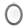 Tibetan Style Zinc Alloy Pendant Cabochon Settings TIBEP-M004-06AS-RS-1