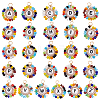 26Pcs 26 Styles Acrylic & Glass Seed Beaded Pendants PALLOY-GO00034-1
