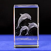 3D Laser Engraving Animal Glass Figurine DJEW-R013-01F-1