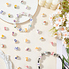 60Pcs 10 Colors Floral Printed Porcelain Beads PORC-PA0001-02-3