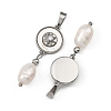 Natural Cultured Freshwater Pearl Rice Tassel Pendants PALLOY-JF05741-02-2