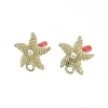 Rack Plating Golden Alloy with ABS Pearl Stud Earring Findings EJEW-B036-03G-08-1