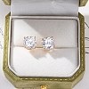 Brass Micro Pave Clear Cubic Zirconia Stud Earrings EJEW-K300-26G-2