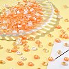 200Pcs Flat Round Acrylic Enamel Beads MACR-FS0001-88-9