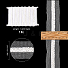 CHGCRAFT Mesh Fabric with Plastic Wheat Beads Ribbon OCOR-CA0001-15-2