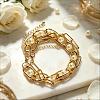 Vintage White Round Imitation Pearl Iron Chain 2-Strand Bracelets for Women HP8707-2