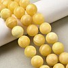Natural Yellow Jade Beadd Strands G-A274-A01-14mm-1