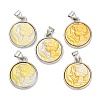 Natural Yellow Shell Carved Cameo Lady Pendants KK-D537-01P-01-1