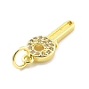 Rack Plating Brass Micro Pave Cubic Zirconia Pendants KK-D359-04G-2