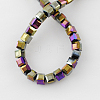 Electroplate Glass Beads Strands X-EGLA-R030-4x4mm-07-2