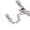 Non-Tarnish 201 Stainless Steel Round Beaded Bracelet for Women STAS-D179-03P-02-3