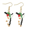 304 Stainless Steel MIYUKI Glass Seed Beads Bird Dangle Earrings EJEW-MZ00555-04-3