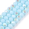 Electroplate Opaque Solid Color Glass Beads Strands EGLA-A044-P6mm-L06-1