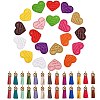 20Pcs 10 Colors Heart with Word Lovdy Home Sweet Love PU Leather Pendants FIND-SZ0001-66-1