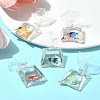 5Pcs 5 Colors Resin Pendants with Iron Jump Ring RESI-FS0001-70-10