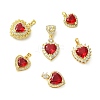6Pcs 6 Styles Brass Pave Cubic Zirconia Pendants KK-CJ0003-85-8