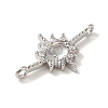 Brass Pave Clear Cubic Zirconia Star Links Connector Charms KK-K371-06P-2