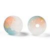 Frosted Baking Painted Crackle Glass Beads with Glitter Powder DGLA-T004-01C-2