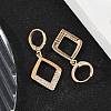 Brass Micro Pave Clear Cubic Zirconia Leverback Earrings EJEW-K300-08G-2