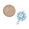 Handmade Glass Seed Beaded Flower Pendants PALLOY-MZ00498-3